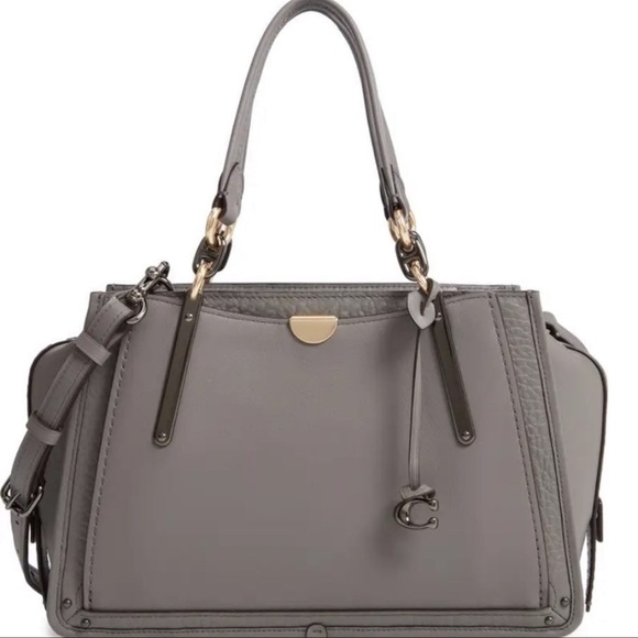 COACH Gray Dreamer Mixed Leather Satchel - Picture 4 of 10